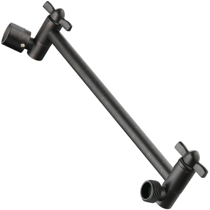 Solid Brass Shower Arm Extension, Adjustable Height & Angle, 5", 10", 14" & 15" Options