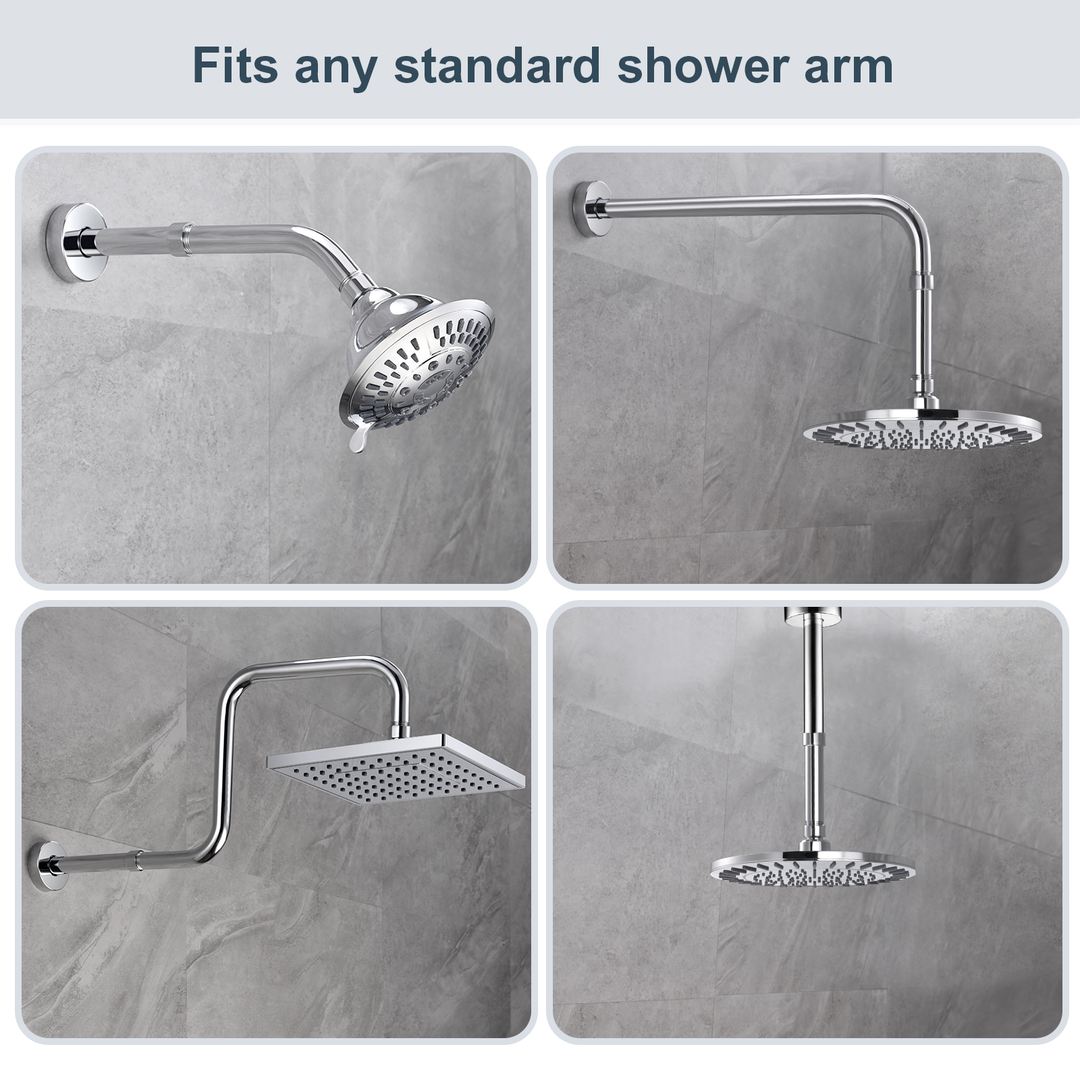 Shower Extension Arm for Rain and Handheld Shower Heads color# Chrome