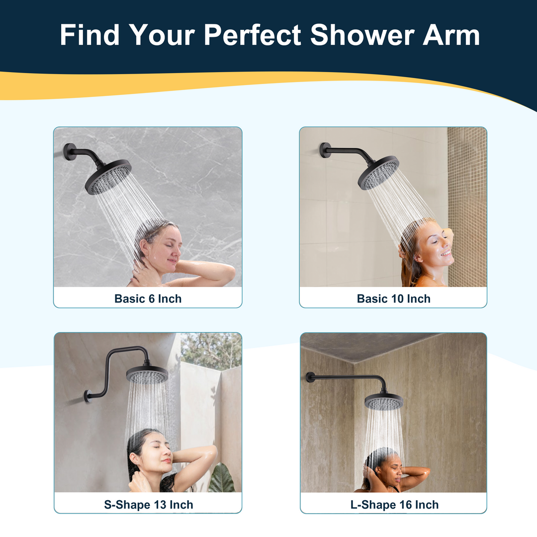 6 & 10" Solid Brass Shower Arm with Universal G1/2 Connection