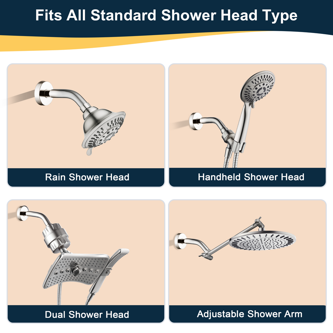 6 & 10" Solid Brass Shower Arm with Universal G1/2 Connection