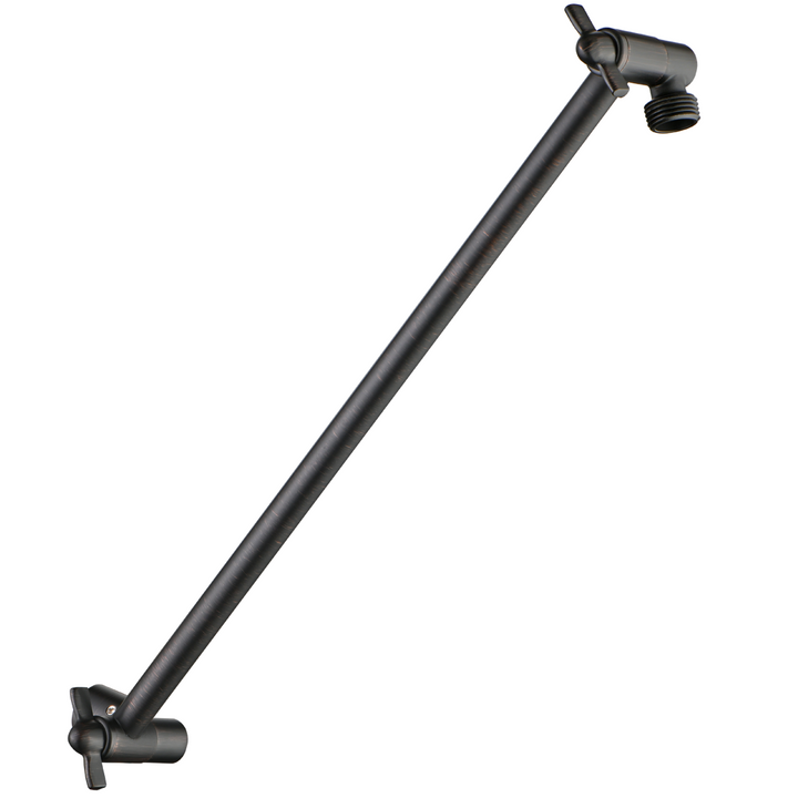 Solid Brass Shower Arm Extension, Adjustable Height & Angle, 5", 10", 14" & 15" Options