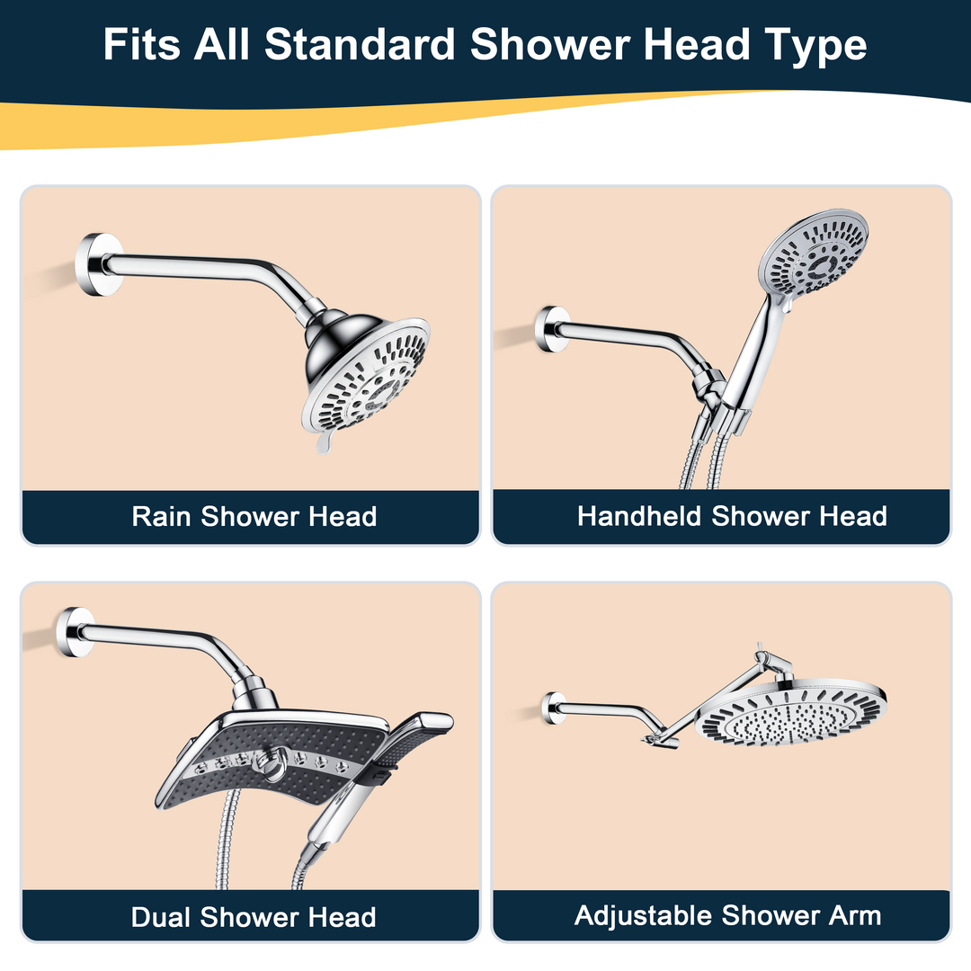 6 & 10" Solid Brass Shower Arm with Universal G1/2 Connection
