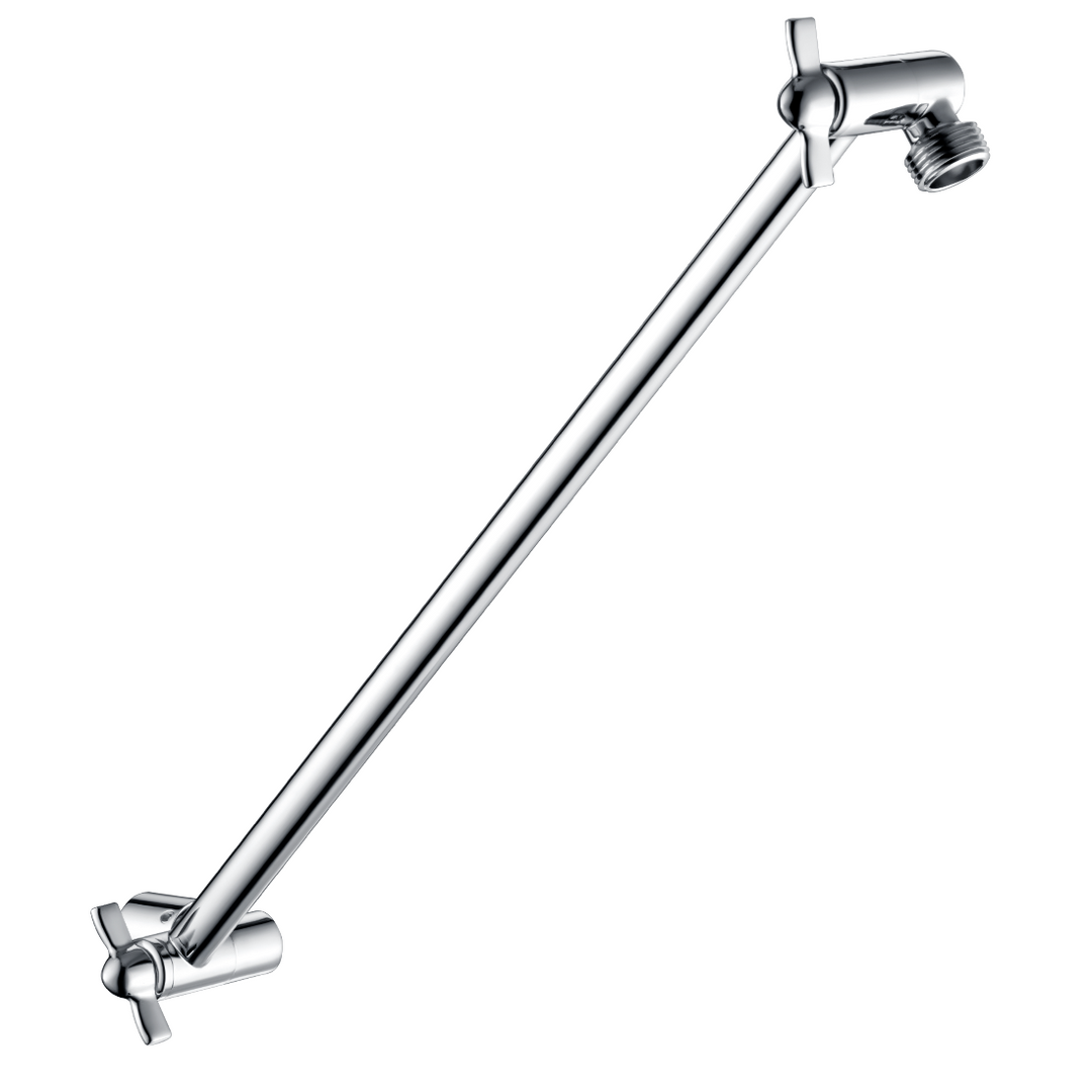 Solid Brass Shower Arm Extension, Adjustable Height & Angle, 5", 10", 14" & 15" Options