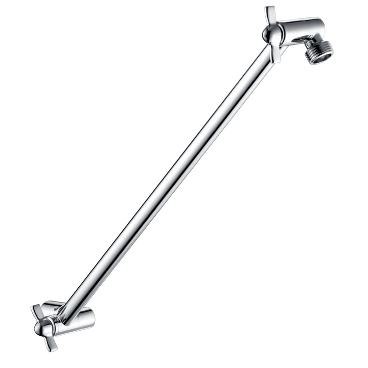 Solid Brass Shower Arm Extension, Adjustable Height & Angle, 5", 10", 14" & 15" Options