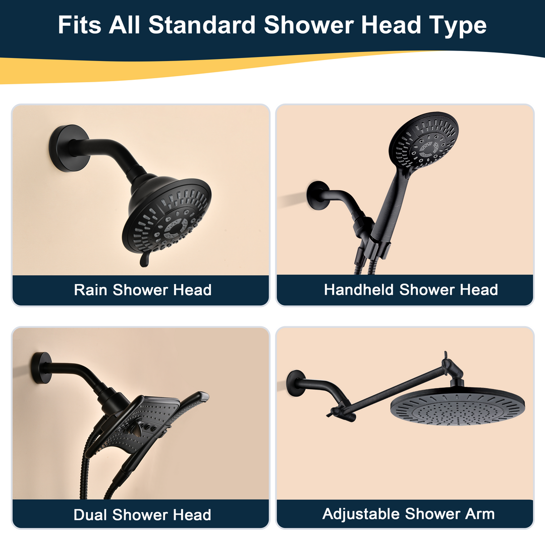 6 & 10" Solid Brass Shower Arm with Universal G1/2 Connection