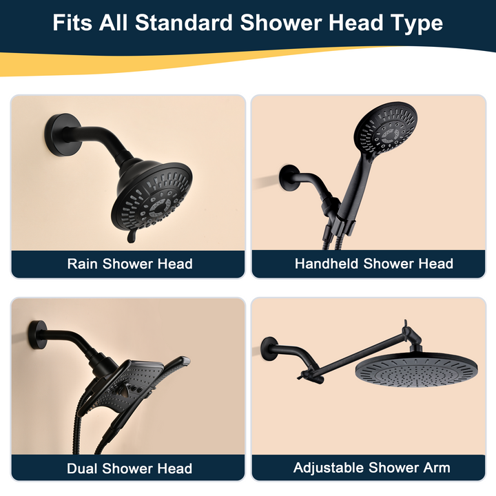 6 & 10" Solid Brass Shower Arm with Universal G1/2 Connection