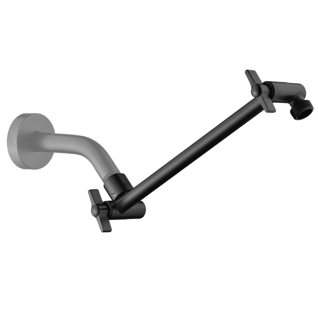 Solid Brass Shower Arm Extension, Adjustable Height & Angle, 5", 10", 14" & 15" Options