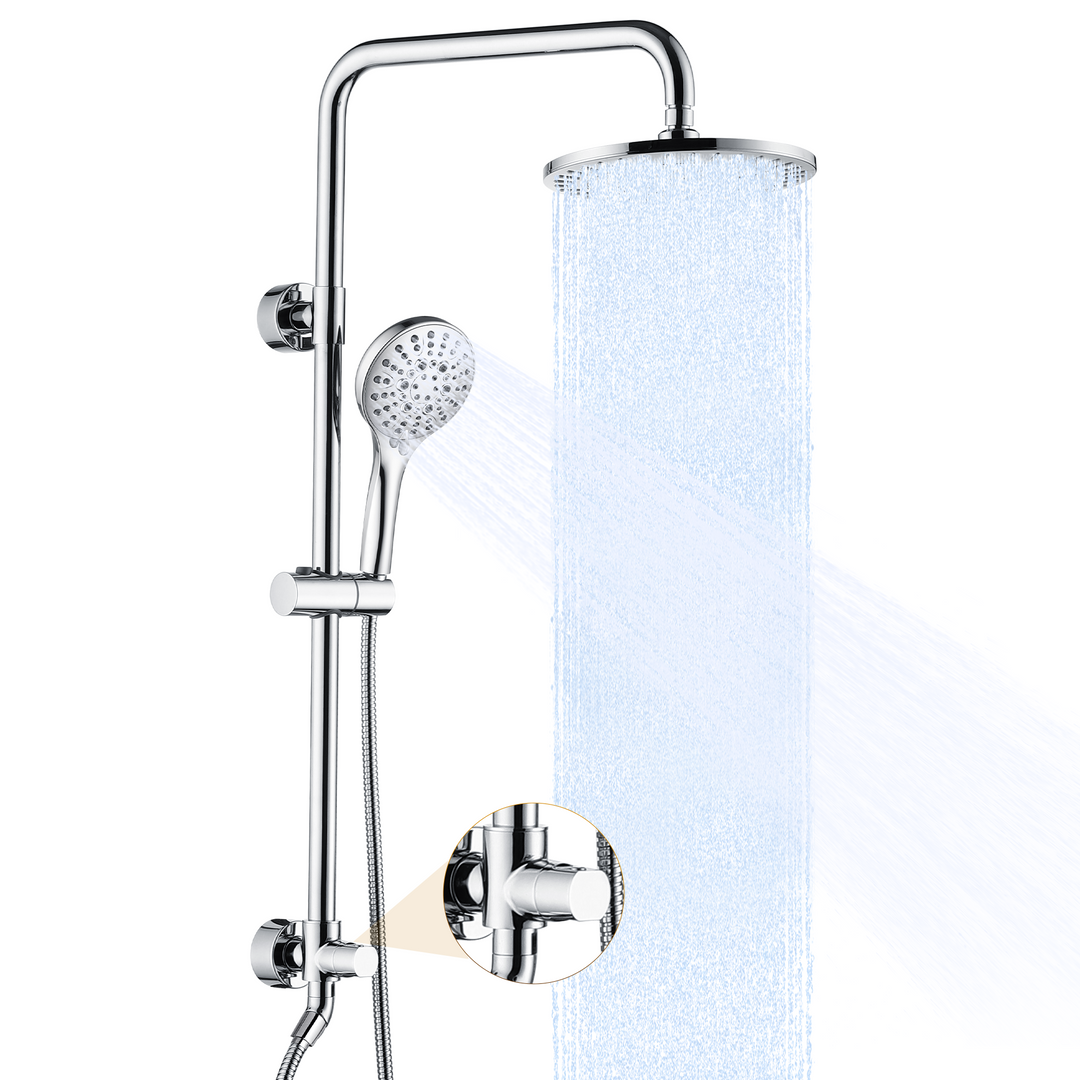 9-Inch Rainfall and Handheld Shower System with Slide Bar