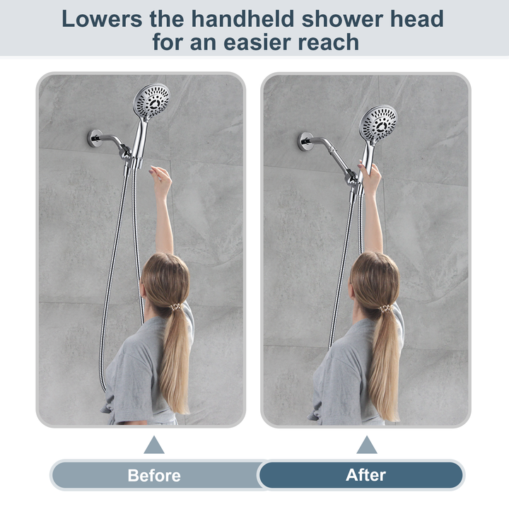 Shower Extension Arm for Rain and Handheld Shower Heads color# Chrome