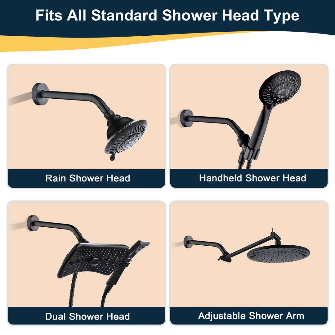 6 & 10" Solid Brass Shower Arm with Universal G1/2 Connection