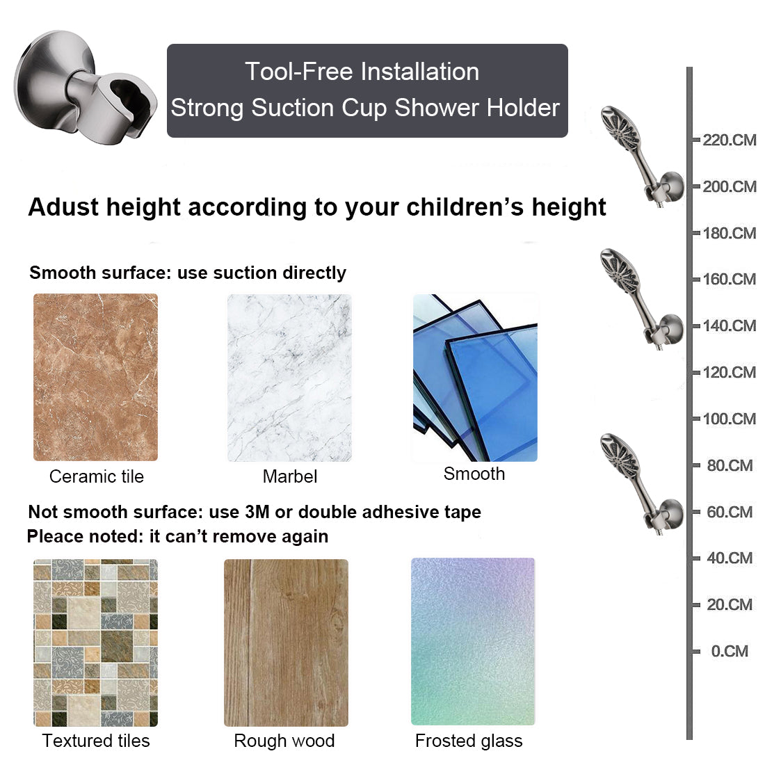 Shower Heads Combo - Rain Shower Head and Handheld Shower Head with Hose and Suction Holder - brightshowers