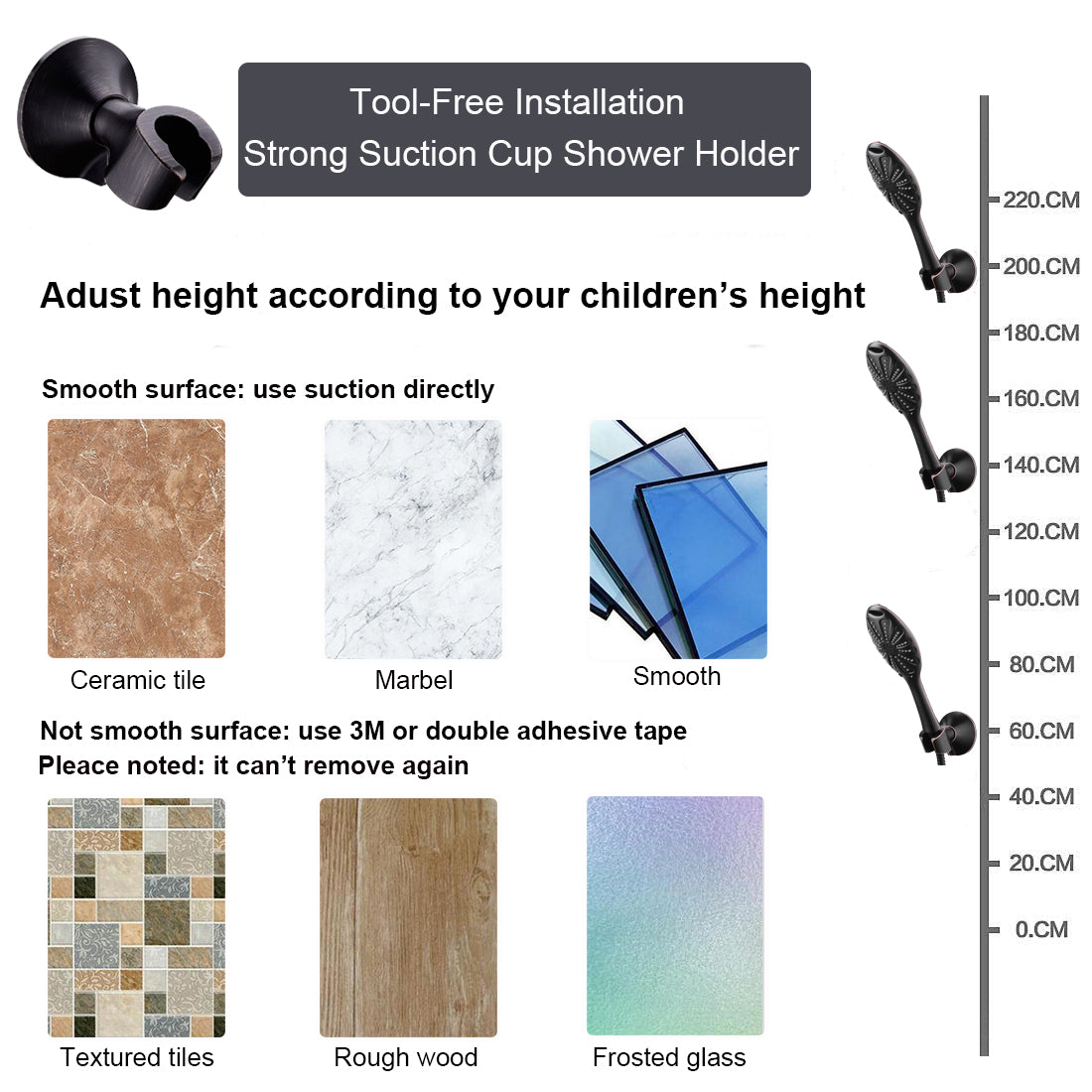 Shower Heads Combo - Rain Shower Head and Handheld Shower Head with Hose and Suction Holder - brightshowers