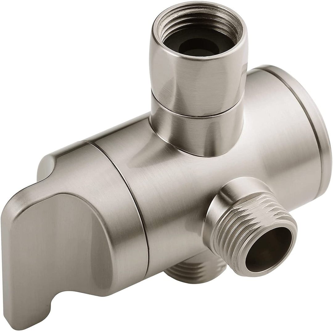 3-way shower head diverter valve for handheld and fixed shower heads#color_brushed-nickel