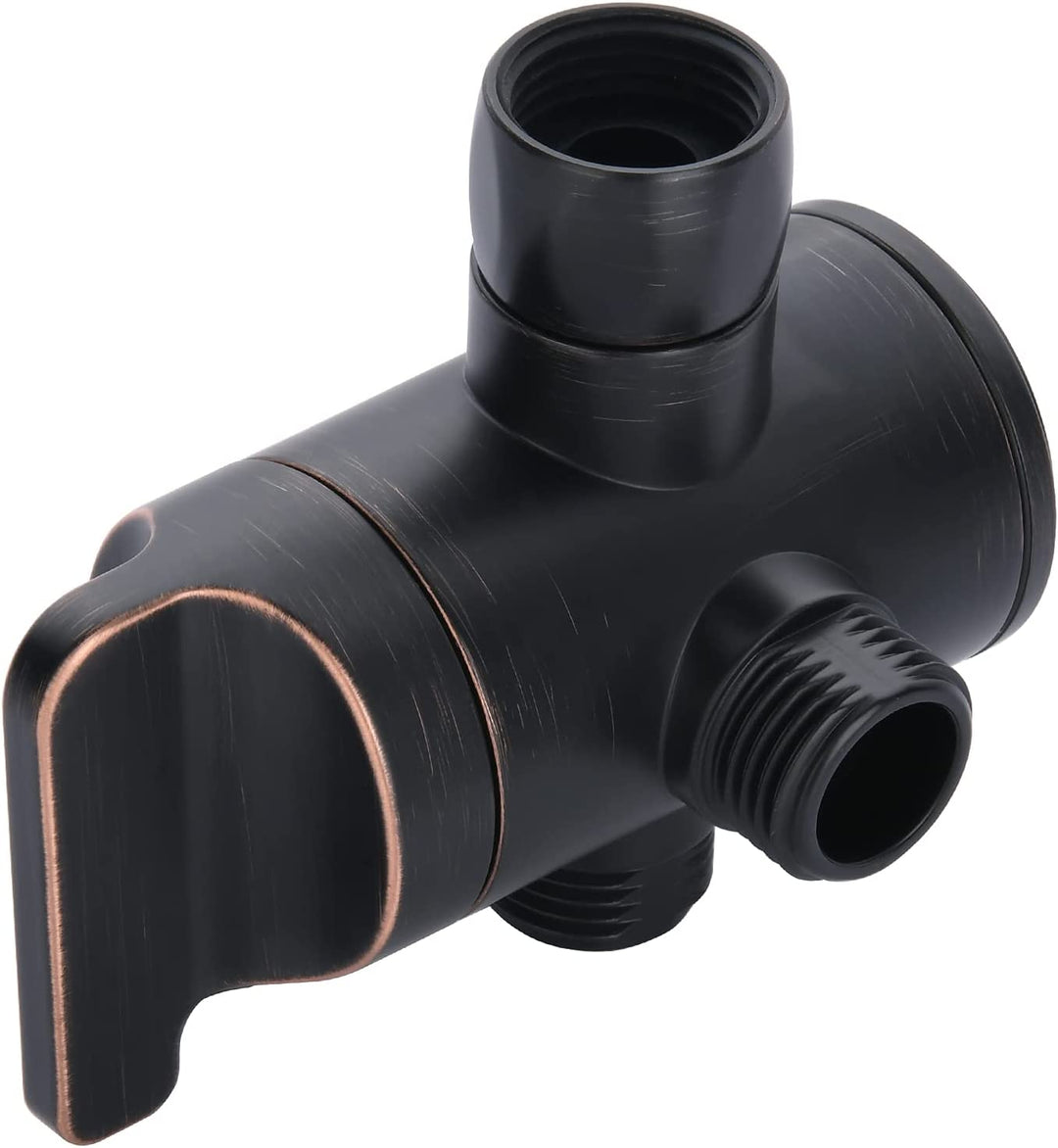 3-way shower head diverter valve for handheld and fixed shower heads#color_oil-rubbed-bronze