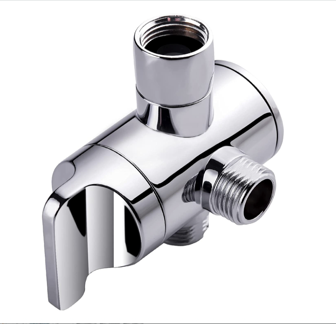 3-way shower head diverter valve for handheld and fixed shower heads#color_chrome