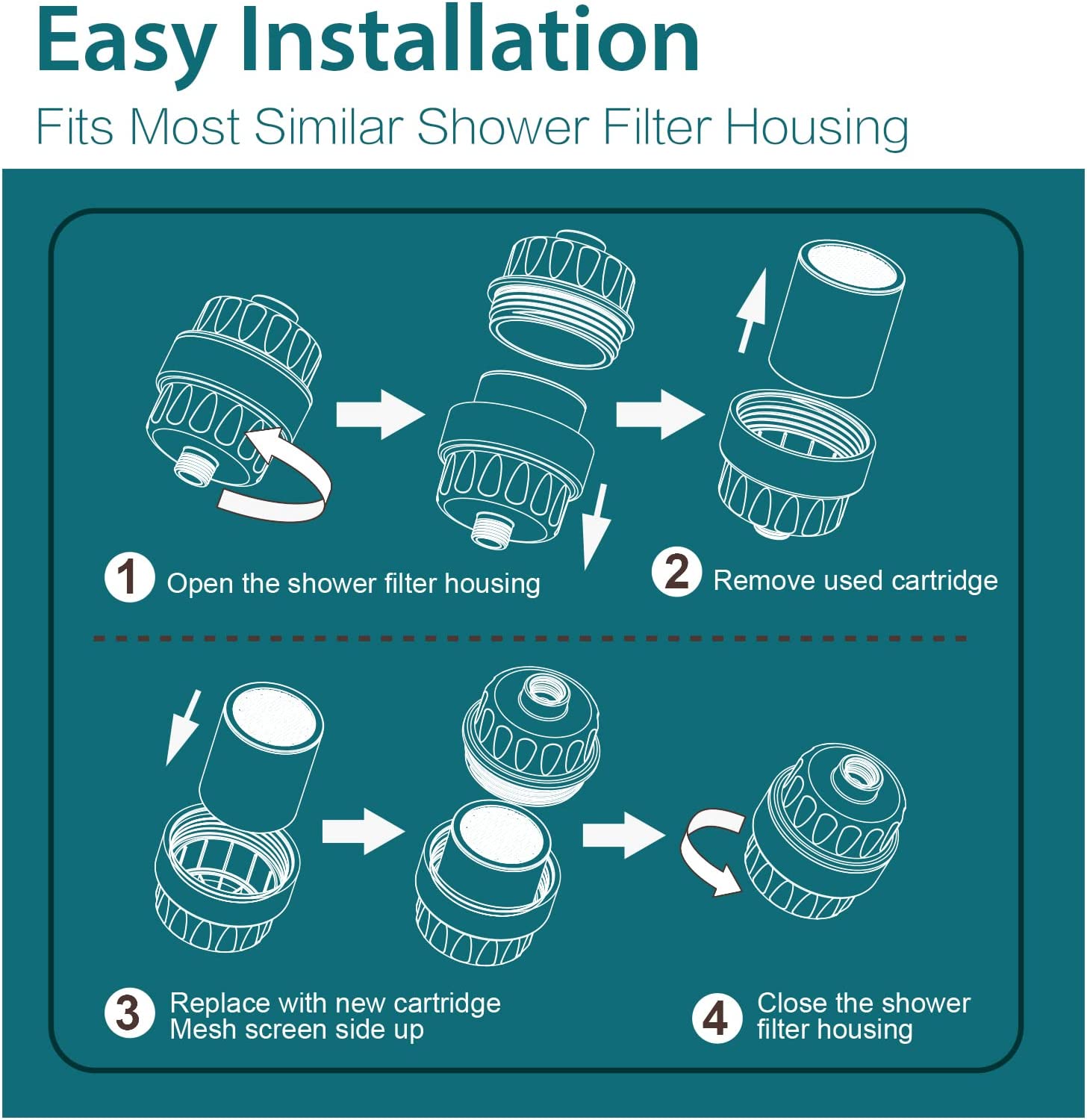 Replacement Shower Filter Cartridge for BRIGHT SHOWER - brightshowers