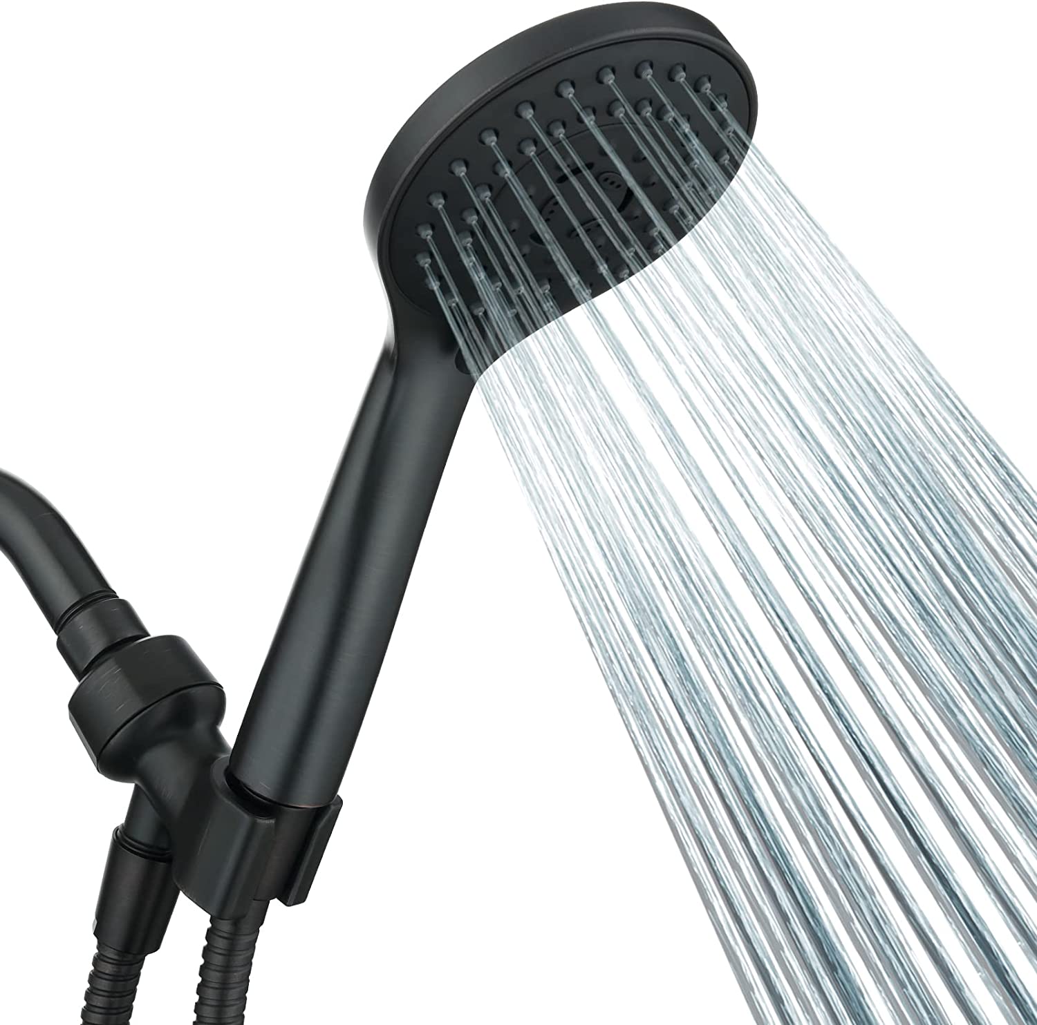 High Pressure 5-Spray Handheld Shower Head Kit, Hose and Wall Bracket - brightshowers