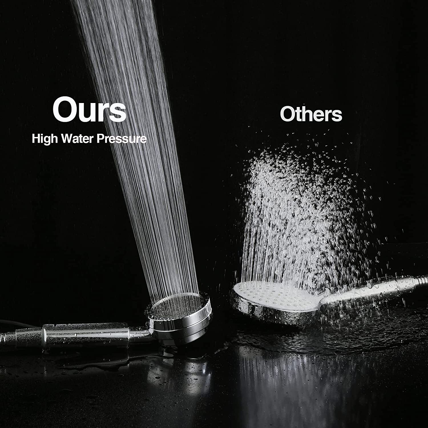 High Pressure Handheld Shower Head Kit, Handheld Shower with 60 Inch Hose and Bracket - brightshowers